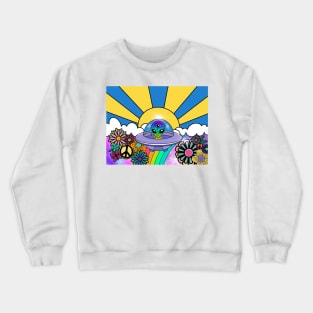 Kawaii flower power alien Crewneck Sweatshirt